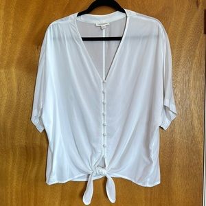 Bright White Loose fitting blouse.